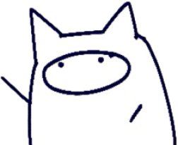 ねこみたいな生き物が手をあげて声をかけているイラスト